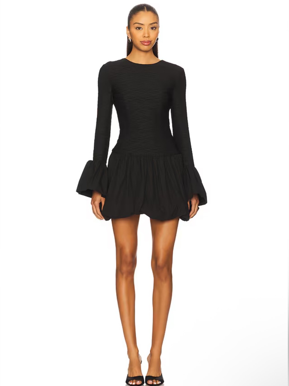 NWT ELLIATT Theodara Long Sleeves Mini Dress in Black